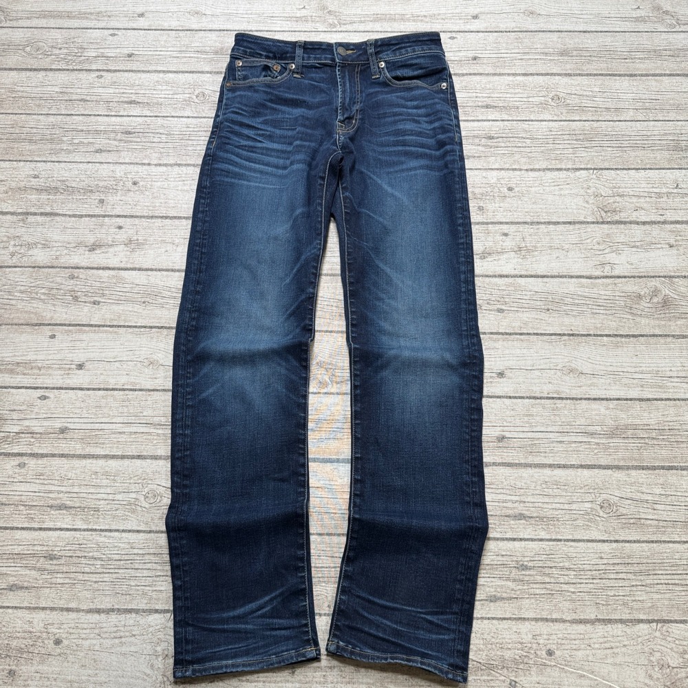 American Eagle Jeans Men's 30x34 Blue Dark Wash Slim Fit Straight Leg Whiskered